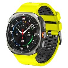 Cinturino traspirante in silicone bicolore per Samsung Galaxy Watch Ultra 47 mm (lime e nero)