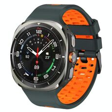 Cinturino traspirante in silicone bicolore per Samsung Galaxy Watch Ultra 47 mm (grigio-arancione)