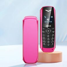 Mini telefono LONG-CZ S60 4G, 1,77 pollici Unisoc T107, torcia LED, 21 tasti, rete: 4G, SIM singola (rosso rosa)