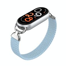 Cinturino in nylon intrecciato con testa in metallo per Xiaomi Smart Band 10/9/8, taglia: S (blu nebbia)
