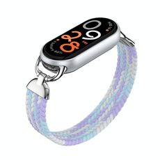 Cinturino per orologio in nylon intrecciato con testa in metallo per Xiaomi Smart Band 10/9/8, taglia: S (viola)