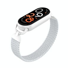 Per Xiaomi Smart Band 10/9/8, cinturino in nylon intrecciato con testa in metallo, taglia: M (bianco ceramica)
