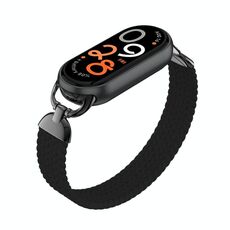 Cinturino per orologio in nylon intrecciato con testa in metallo per Xiaomi Smart Band 10/9/8, taglia: M (nero)
