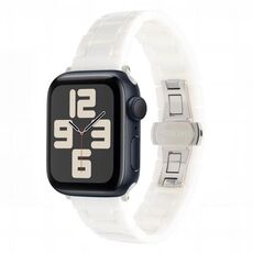 Cinturino per Apple Watch 46mm / 49mm / 45mm / 44mm in ceramica effetto grana Tank (bianco)
