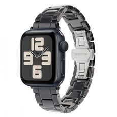 Cinturino per Apple Watch 46mm / 49mm / 45mm / 44mm in ceramica effetto grana Tank (nero)