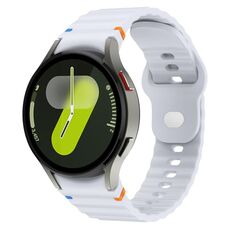 Cinturino in silicone con fibbia inversa cucita a grana ondulata per Samsung Galaxy Watch 7 da 40 mm / 44 mm (grigio chiaro)