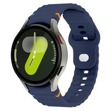 Cinturino in silicone con fibbia inversa cucita a grana ondulata per Samsung Galaxy Watch 7 da 40 mm / 44 mm (blu notte)