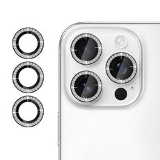 Per iPhone 14 Pro Klebol - Protezione individuale per obiettivo della fotocamera con anello di diamanti (nero)