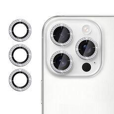 Per iPhone 13 Pro Klebol - Protezione individuale per obiettivo della fotocamera con anello di diamanti (argento)
