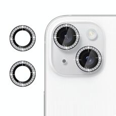 Per iPhone 13 Klebol - Protezione individuale per obiettivo della fotocamera con anello di diamanti (nero)