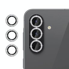 Per Samsung Galaxy A26 5G Klebol - Pellicola protettiva con anello diamantato per obiettivo della fotocamera individuale (argento)