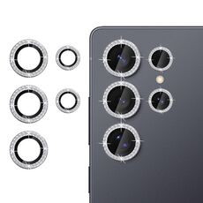 Per Samsung Galaxy S25 Ultra 5G Klebol - Protezione individuale per obiettivo fotocamera con anello diamantato (argento)