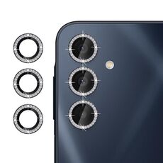 Per Samsung Galaxy A16 5G Klebol - Protezione individuale per obiettivo fotocamera con anello diamantato (nero)