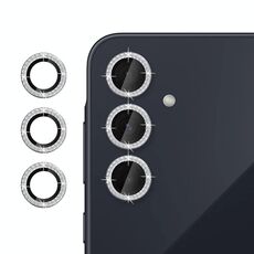 Per Samsung Galaxy A35 5G Klebol - Protezione individuale per obiettivo fotocamera con anello di diamanti (argento)