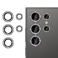 Per Samsung Galaxy S24 Ultra 5G Klebol - Protezione per obiettivo fotocamera individuale con anello diamantato (nero)