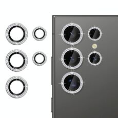 Per Samsung Galaxy S24 Ultra 5G Klebol - Protezione individuale per obiettivo fotocamera con anello diamantato (argento)
