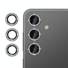 Per Samsung Galaxy S24 5G Klebol - Protezione individuale per obiettivo fotocamera con anello diamantato (nero)