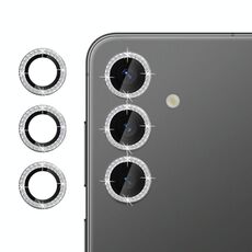 Per Samsung Galaxy S24 5G Klebol - Protezione individuale per obiettivo fotocamera con anello diamantato (argento)