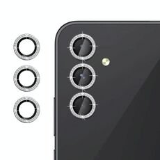 Per Samsung Galaxy A05s Klebol - Protezione per obiettivo fotocamera individuale con anello di diamanti (argento)