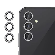 Per Samsung Galaxy A24 5G Klebol - Protezione per obiettivo fotocamera con anello diamantato (nero)