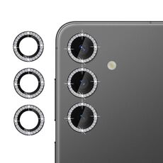 Per Samsung Galaxy S23 FE 5G Klebol - Protezione per obiettivo fotocamera individuale con anello diamantato (nero)