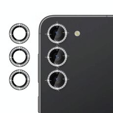 Per Samsung Galaxy S23+ 5G Klebol - Protezione per obiettivo fotocamera individuale con anello diamantato (nero)