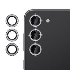 Per Samsung Galaxy S23 5G Klebol - Protezione individuale per obiettivo fotocamera con anello diamantato (nero)