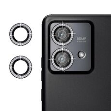 Per Motorola Edge 40 Neo 5G Klebol - Protezione per obiettivo fotocamera con anello diamantato (nero)