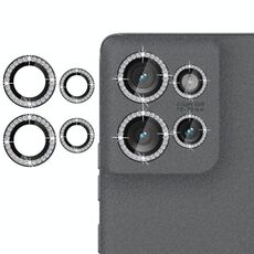 Per Motorola Edge 50 5G Klebol - Protezione per obiettivo fotocamera con anello diamantato (nero)
