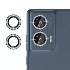 Per Motorola Edge 50 Fusion 5G Klebol - Protezione per obiettivo fotocamera con anello diamantato (nero)