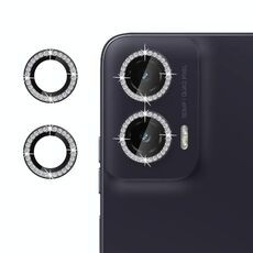 Per Motorola Moto G35 5G Klebol - Protezione per obiettivo fotocamera individuale con anello diamantato (nero)