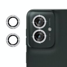 Per Motorola Moto G55 5G Klebol - Protezione per obiettivo fotocamera individuale con anello diamantato (argento)