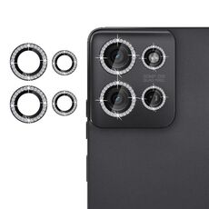 Per Motorola Moto G75 5G Klebol - Protezione per obiettivo fotocamera individuale con anello diamantato (nero)