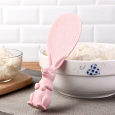 Paglia di grano Forma di coniglio Cucchiaio di riso antiaderente Chicco di riso domestico Fornello di riso (rosa)