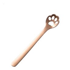 Cucchiaio da dessert in acciaio inossidabile Creative Cat Claw Coffee Spoon Cucchiaio da dessert, Stile: Hollow Cat Claw Spoon, Colore: Rose Gold