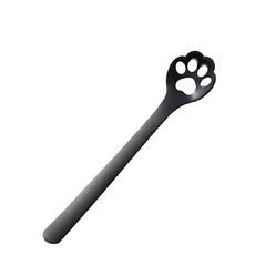Cucchiaio da dessert in acciaio inossidabile Creative Cat Claw Cucchiaino da caffè Dessert, Stile: Cucchiaio Hollow Cat Claw, Colore: Nero