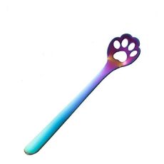 Cucchiaio da dessert in acciaio inossidabile Creative Cat Claw Coffee Spoon, Stile: Cucchiaio Hollow Cat Claw, Colore: Colorato