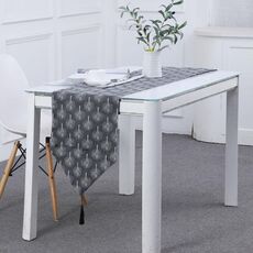 Bandiera da tavolo in lino tovaglietta da tè in stoffa mobile TV tavolino da caffè copertura in tessuto, dimensioni: 160x33 cm (nero)