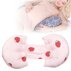 Cuscino multifunzionale a forma di U per donne incinte (fragola)