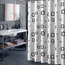 Tenda da doccia impermeabile spessa per bagno, dimensioni: 240X180 cm, stile: con fibbia in rame