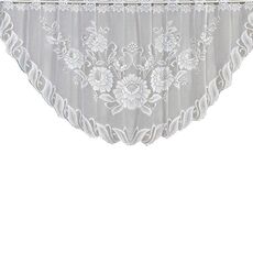 Tenda da caffè traslucida bianca Tulle Pizzo Trasparente Tende jacquard lavorate a maglia Tende da camera da letto, Dimensioni: Tenda superiore (JHM-02)