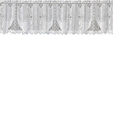 Tenda da caffè traslucida bianca Tulle Pizzo puro ordito Tende jacquard lavorate a maglia Tende da camera da letto, Dimensioni: Tenda superiore (JHM-03)