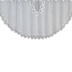 Tenda da caffè traslucida bianca Tulle Pizzo puro ordito Tende jacquard lavorate a maglia Tende da camera da letto, Dimensioni: Tenda superiore (JHM-07)
