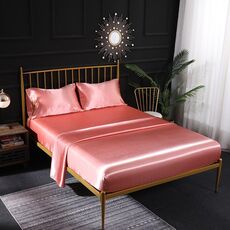Home Ice Silk Silk Silk Seta Four-Piege Fodera Flat Flat Lamard Set di fogli, Dimensioni: UK-SK: 180 * 200 * 40 cm (giada)
