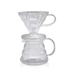 Caffettiera in vetro per caffè fatta a mano resistente al calore, pentola per condivisione del caffè, specifica: tazza filtrante in vetro integrata da 600 ml