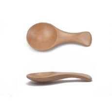 10 pz Log Manico Corto Bocca Larga Cucchiaio in polvere di latte Cucchiaio da tè condimento in legno, Stile: A.