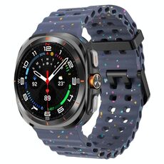 Cinturino in silicone con doppia fibbia e pois colorati per Samsung Galaxy Watch Ultra 47mm (blu-grigio)