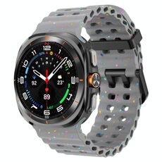 Cinturino in silicone con doppia fibbia e pois colorati per Samsung Galaxy Watch Ultra 47 mm (grigio siderale)