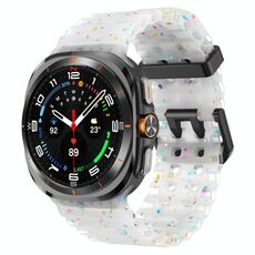 Cinturino in silicone con doppia fibbia e pois colorati per Samsung Galaxy Watch Ultra 47mm (trasparente)