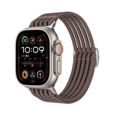 Cinturino per Apple Watch da 46 mm / 49 mm / 45 mm / 44 mm in nylon traspirante con intreccio a filo (viola fumo)